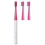 Ортодонтическая зубная щетка со сменными насадками (3шт), Розовая